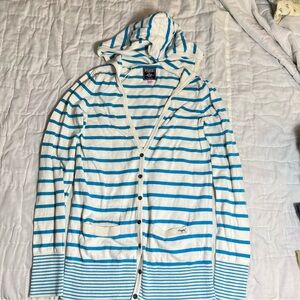 Vintage Y2K PINK Victoria's Secret Blue and White Striped Cardigan
